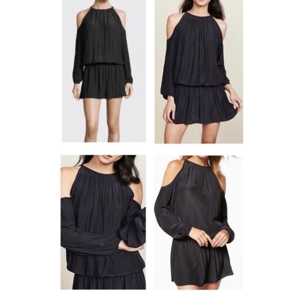 Ramy Brook Black Cold Shoulder Midi Dress - Picture 5 of 7